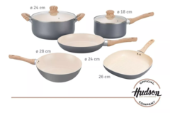 Set De Cocina Hudson Gris Con Antiadherente 7 Piezas - comprar online