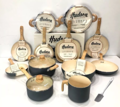 Set 16pz Jarr Panq Wok Sarten Y Olla Hudson Gray Gris Crema