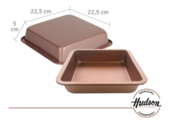 Asadera Cuadrada Hudson Con Doble Capa Antiadherente 22 Cm - comprar online