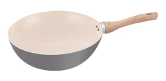Wok De Aluminio Hudson Gris 28 Cm Con Antiad