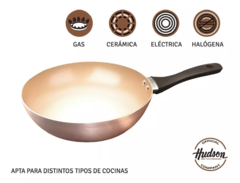 Wok Antiadherente Ceramico Hudson 28 Cm Aluminio en internet