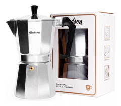 Cafetera Hudson Moka 9 Tazas Manual Italiana Plateada Color Plateado (copia)