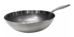 Wok Hudson 30cm Acero Inox Con Antiadherente Inducción