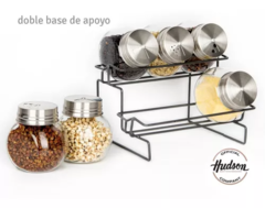 Rack Especiero De 6 Jarros Con Tapa De Acero Inoxidable - comprar online