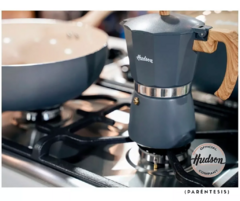 Cafetera Aluminio Hudson Gris Estilo Italiana 9 Tazas - comprar online