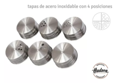 Rack Especiero De 6 Jarros Con Tapa De Acero Inoxidable en internet