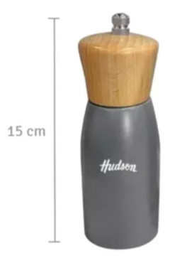 Molinillo Madera Laqueado Gris 15 Cm Muela Ceramica