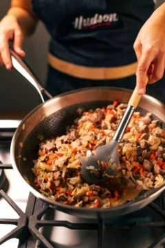 Imagen de Wok Hudson 30cm Acero Inox Con Antiadherente Inducción