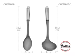 Set 6 Utensilios Nylon Y Acero Hudson - bazarlaeconomia