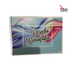 Caderno de desenho e cartografia - 96 folhas - capa flexível