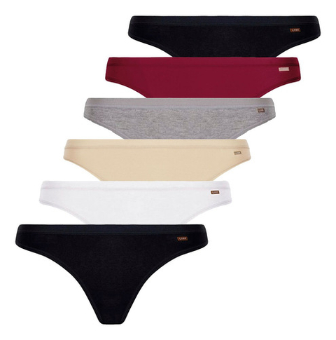 Kit 6 Calcinha Tanga Clássica Algodão Loba Lupo 40354-001 - comprar online