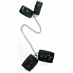 Esposas De Mano Tobillo Con Cadena Larga- Eco-Cuero Negro - tienda online