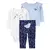 Trio Blusa M/L Azul Poá/Body Branco M/L Bordado/Calça Azul Floral - Menina na internet