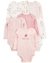 Kit Body M/L Rosa Claro/Branco/Xadrez - 6Pçs - Menina