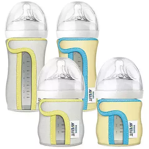 Capa De Proteção Térmica Para Mamadeira De Vidro 120ml Avent - Creme