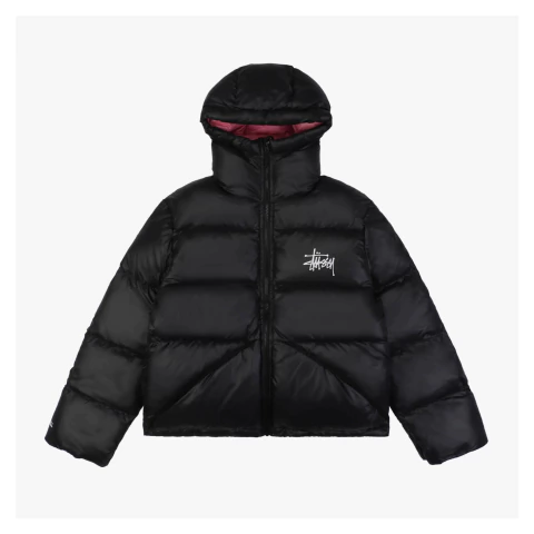 Jaqueta Stüssy Down Puffer - Black (Pink Lining)