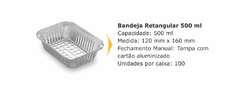 Bandeja Alumínio Marmitex Retangular com Tampa -  Embalagens Descartaveis com o melhore preço do mercado. Produtos de Limpeza e Higiene para Empresas com Qualidade e Economia