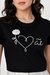 T-Shirt Mãe com Coração e Flor Aplicada na internet