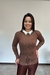 Suéter Tricot Modal com Gola em Pedraria - comprar online