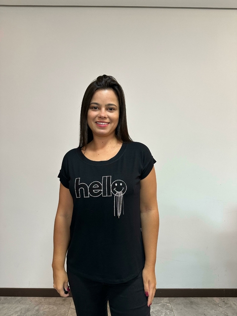 T-Shirt Hello com Strass - comprar online