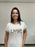 T-Shirt Love com Pedraria - Forma do Corpo