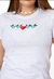 T-Shirt Coração e Flores Bordadas - comprar online