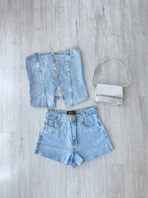 Cropepd jeans brilho - comprar online