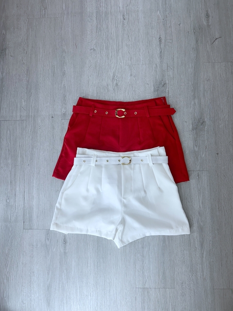 Short alfaiataria com cinto