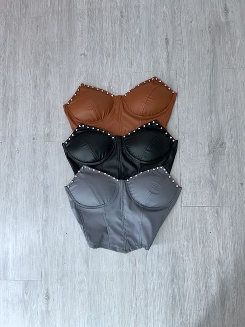Cropped Corset corino pedraria