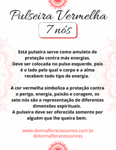 Pulseira 7 Nós Vermelha com Cristais na ponta - loja online