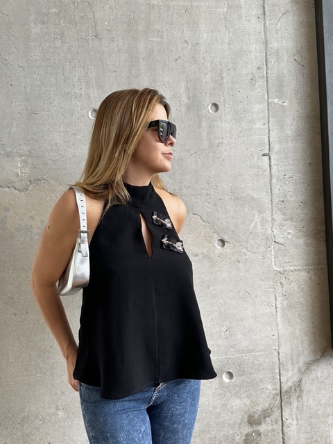 JAZMIN CHEBAR TOP CON APLIQUES - comprar online