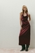 ZARA VESTIDO BORDÓ SEDA LARGO - comprar online