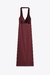 Imagen de ZARA VESTIDO BORDÓ SEDA LARGO