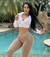 Legging modeladora brocada Nude - cos V - empina bumbum - comprar online
