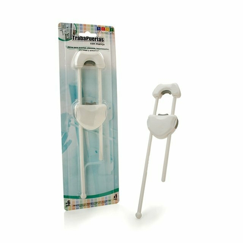 Traba puertas con manija