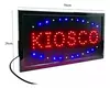 Cartel led Comercio Abierto Cafe Ferreteria Pizza Kiosko luminoso Directo 220v Azul Y Rojo Color Negro - comprar online
