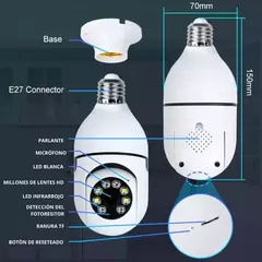 Camara IP 360 Rosca Foco E27 Seguridad IP WIFI - tienda online