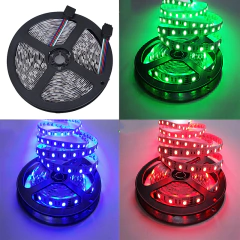 TIRA LED COLOR RGB 5M CON CONTROL INTENSIDAD 5050 CINTA AUTOADHESIVA - MERCADOCELULAR DE RATTE S.A.S.