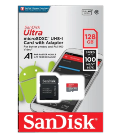 MEMORIA MICRO SD CLASE 10 128GB PARA CELULARES SANDISK 100M - comprar online