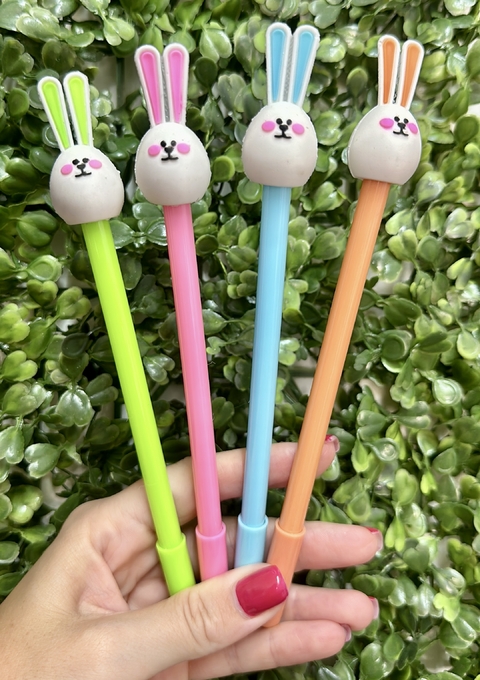 Caneta Fofa Coelhinho Colorido