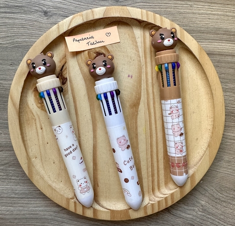 Caneta Fofa 10 cores Urso