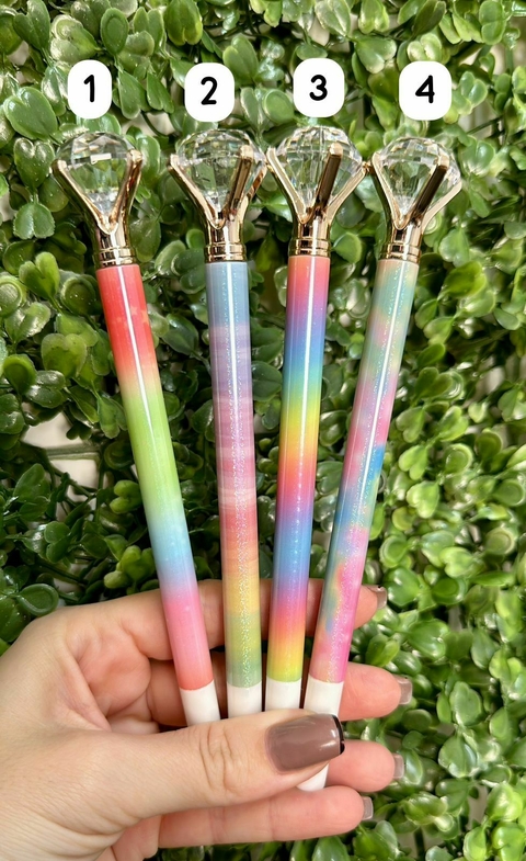 Caneta fofa - Diamante Cristal Colorido