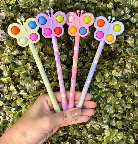 Caneta Fofa Borboleta Popit