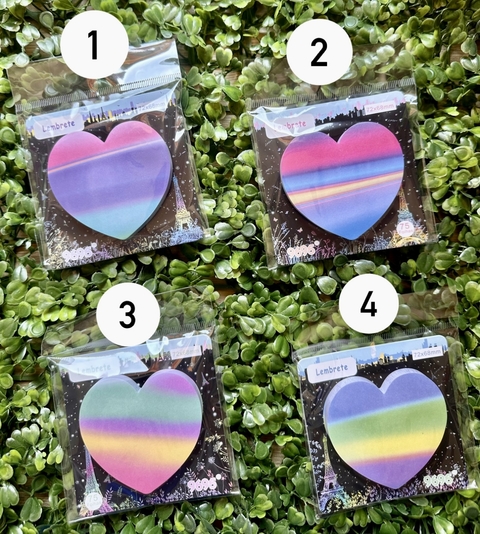 Bloco adesivo Coração Colorido