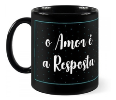 Caneca Preta com tarja branca - Personalizada - Papelaria Talibru