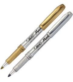 Pincel marcador permanente 1,1mm 2 cores metálicas - comprar online