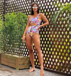 Body Maiô Celeste - Estampado