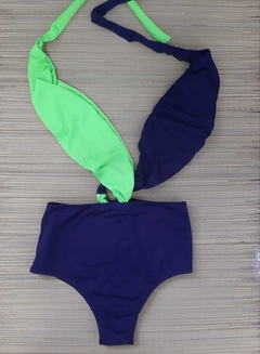 Body Maiô Bikíni Duo - Marinho / Limão - comprar online