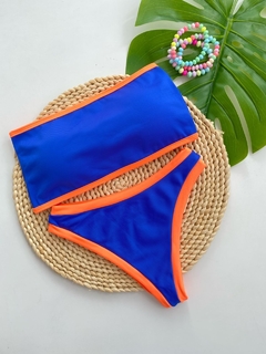 Biquíni Top Faixa Bicolor - Azul Royal - comprar online