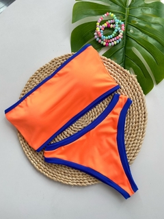 Biquíni Top Faixa Bicolor - Laranja Neon na internet